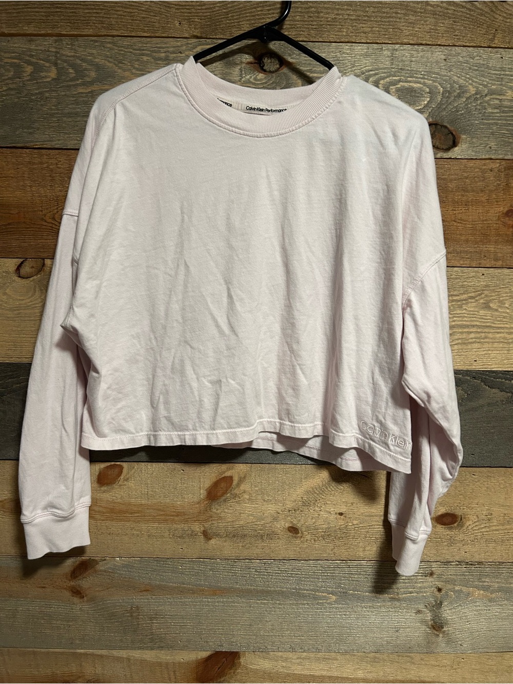 Calvin Klein Light Pink Cropped Crewneck Shirt
